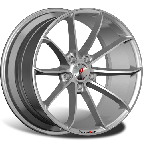 Диски R18 5x114,3 8J ET45 D67,1 Inforged IFG18 Silver лого IFG (S+RED, 64 мм)