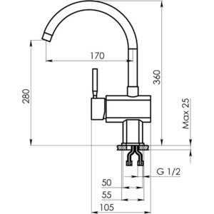 Смеситель для кухни Granula Standart ST-31 базальт