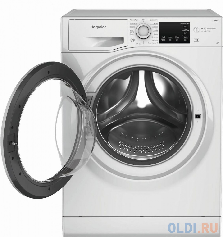 Стиральная машина HOTPOINT NSB 7225 W V RU, с фронтальной загрузкой, с паром, 7кг, 1200об/мин