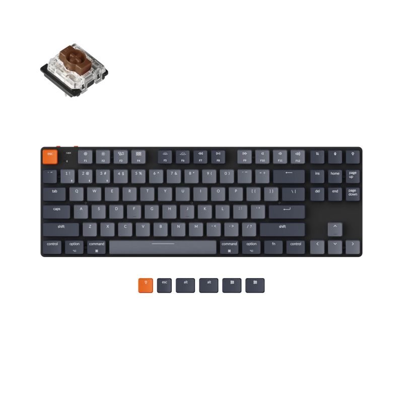 Клавиатура ультратонкая Keychron K1SE, TKL, RGB подсветка, Brown Switch (K1SE-E3)