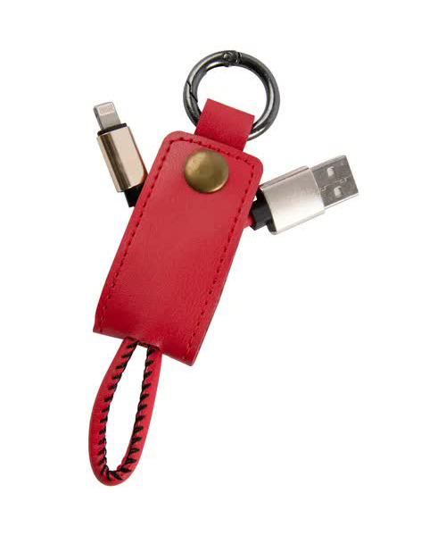 Кабель-брелок MB Mobility USB – Lightning, 25 см, красный УТ000023432