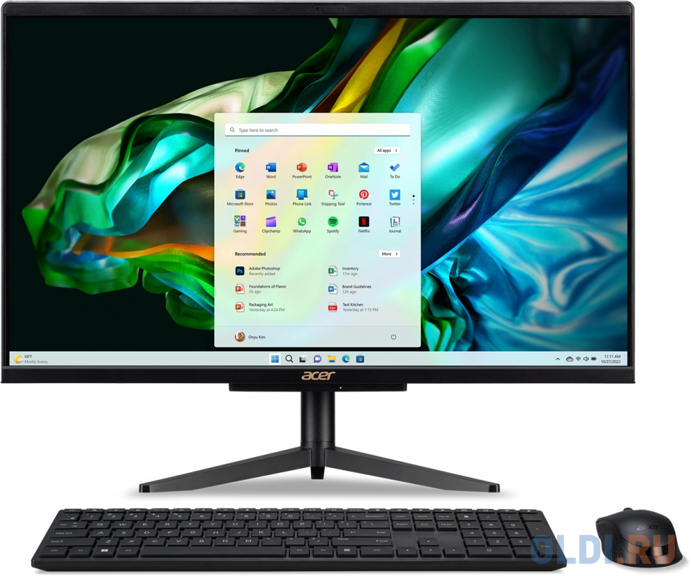 Моноблок Acer Aspire C24-1610, 23.8&quot;, Intel Core i3 N305, 8ГБ, 256ГБ SSD,  Intel UHD Graphics, Windows 11 Home, черный [dq.blccd.002]