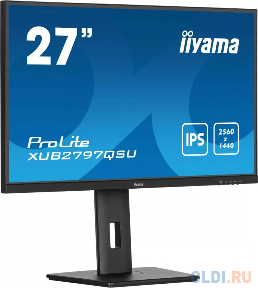 Монитор Iiyama 27" ProLite XUB2797QSU-B1 черный IPS LED 16:9 HDMI M/M матовая HAS Piv 250cd 178гр/178гр 2560x1440 100Hz DP WQ HD 2K (1440p) USB 5