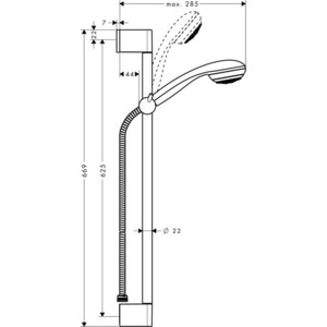 Душевой гарнитур Hansgrohe Crometta 85 Mono 65 см (27728000)