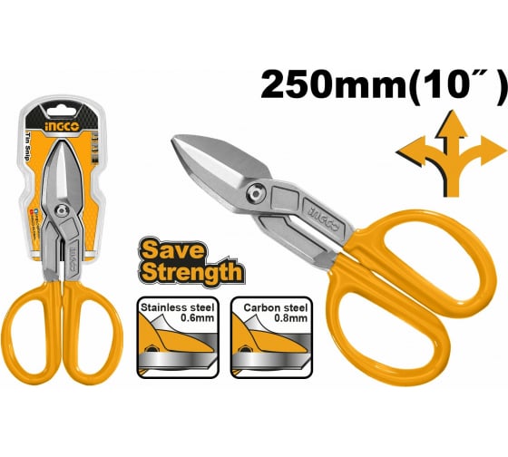 Ножницы по металлу прямые INGCO HTS2610, 25 см (HTS2610)
