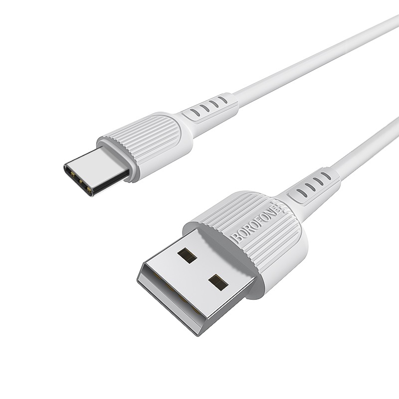 Кабель USB 2.0(Am)-Type-C, 3A, 1м, белый Borofone Easy BX16