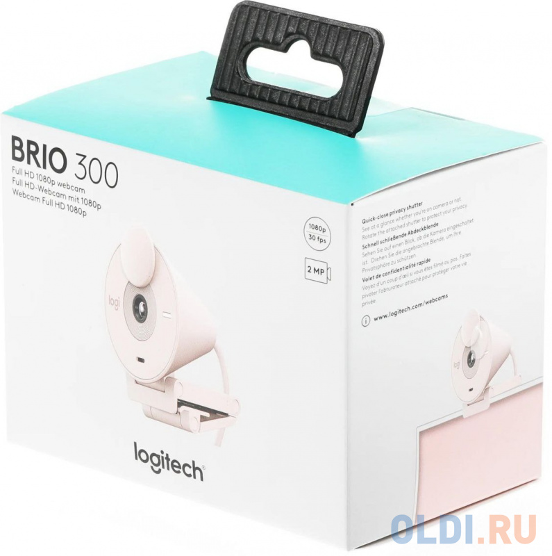 Веб-камера/ Logitech Brio 300 Full HD webcam - ROSE - USB