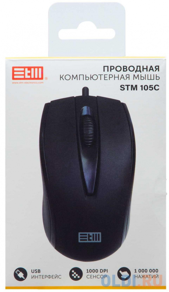 STM USB WIRED MOUSE STM 105C black в Москвe