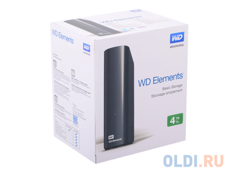 Внешний жесткий диск 4Tb WD WDBWLG0040HBK-EESN Elements Desktop 3.0 <WDBWLG0040HBK-EESN