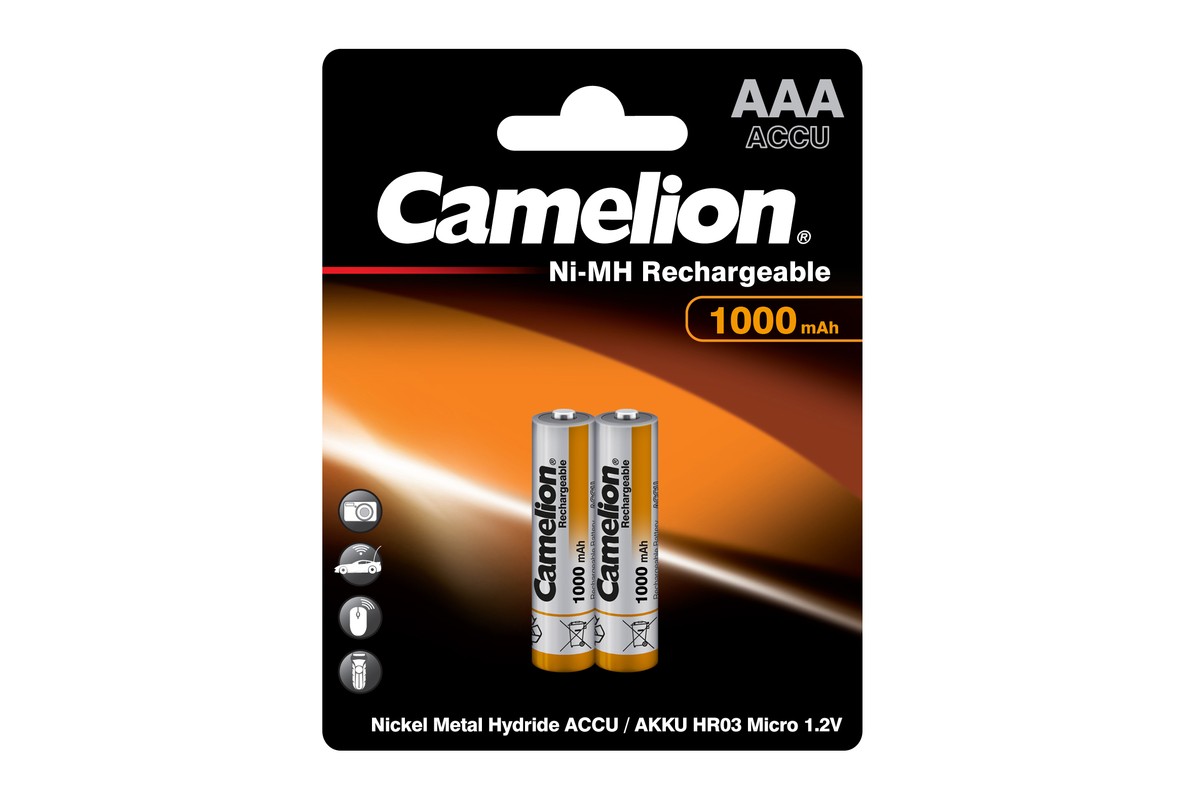 Аккумулятор Camelion 30Q NH-AAA1000BP2, AAA, 1.2V 1 А·ч, 2 шт. (6182)
