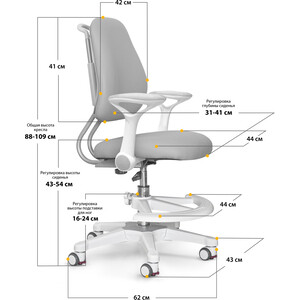 Детское кресло ErgoKids Y-507 KG Armrests (Y-507 ARM/KG) (с подлокотниками) обивка серая однотонная в Москвe