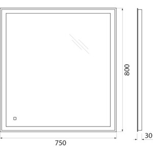 Зеркало BelBagno Spc-Grt 75х80 с подсветкой, сенсор (SPC-GRT-750-800-LED-TCH)