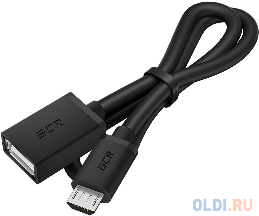 Адаптер microUSB USB 0.5м Greenconnect GCR-53380 круглый черный в Москвe