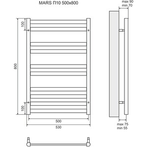 Полотенцесушитель электрический Lemark Mars П10 500x800 (LM35810E) в Москвe