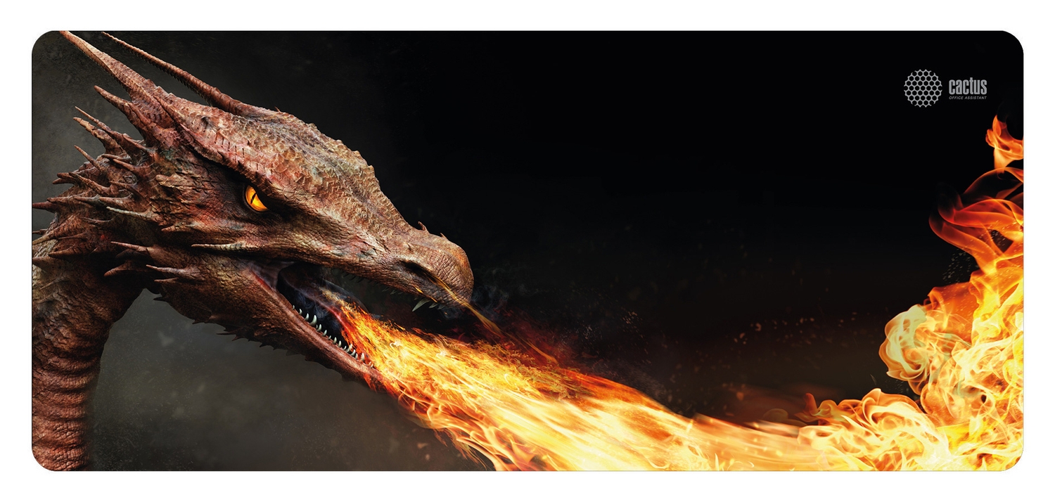 Коврик для мыши Cactus Fire Dragon XXL рисунок 900x400x3мм (CS-MP-PRO07XXL)