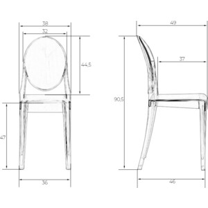 Стул обеденный Dobrin VICTORIA GHOST LMZL - РС802 цвет прозрачный