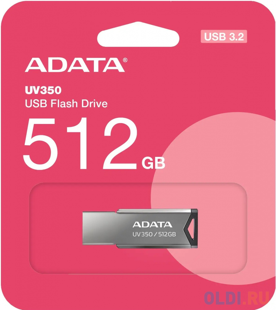 Флеш Диск A-DATA 512GB <AUV350-512G-RBK> UV350, USB 3.2, Черный