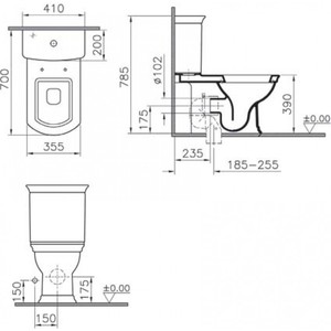 Унитаз-компакт Vitra Serenada Geberit, с сиденьем микролифт (9722B003-7203)