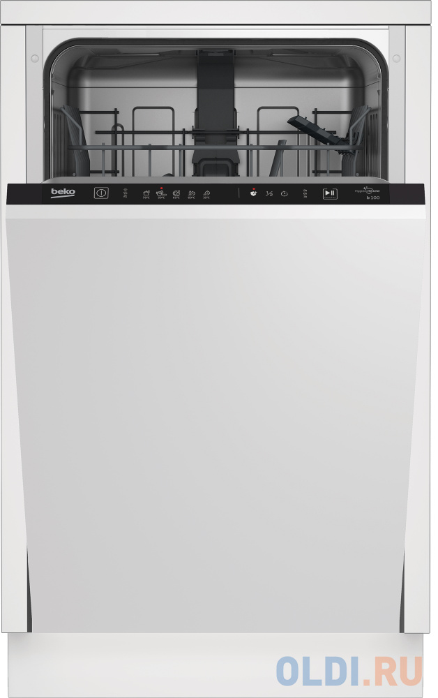 Встраиваемая посудомоечная машина Beko BDIS15020,  узкая, ширина 44.8см, полновстраиваемая, загрузка 10 комплектов
