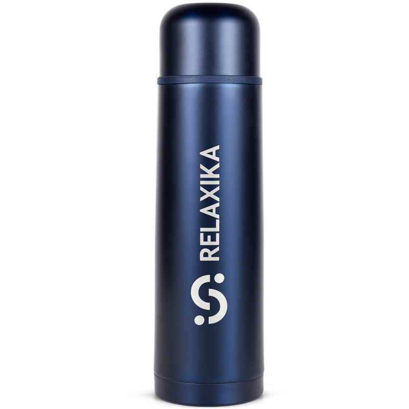 Термос Relaxika + стикерпак 7 вершин 750ml Dark Blue R101.750.3