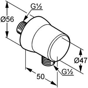 Подключение для шланга Kludi Sirena с обратным клапаном, хром (6306105-00)