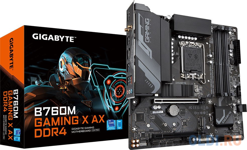 Материнская плата Gigabyte B760M G X AX DDR4 Soc-1700 Intel B760 4xDDR4 mATX AC`97 8ch(7.1) 2.5Gg RAID+HDMI+DP