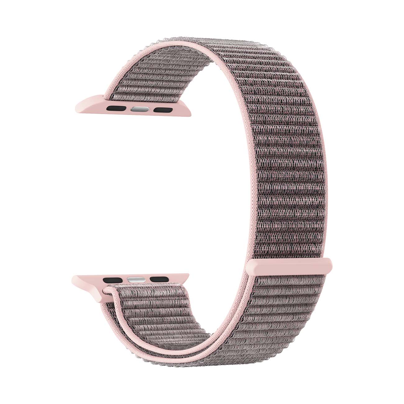 Ремешок Lyambda Vega для Apple Watch, 38-40 мм, нейлон, серый/розовый (DS-GN-02-40-3)