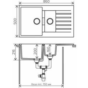 Кухонная мойка Tolero Loft TL-860 №102 сафари (473929)