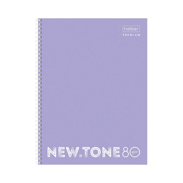 Тетрадь А4 80 л. HATBER Premium гребень, линия, глянцевая ламинация, "NEWtone PASTEL Лаванда", T346549, 80Т4лA2гр_05019 в Москвe