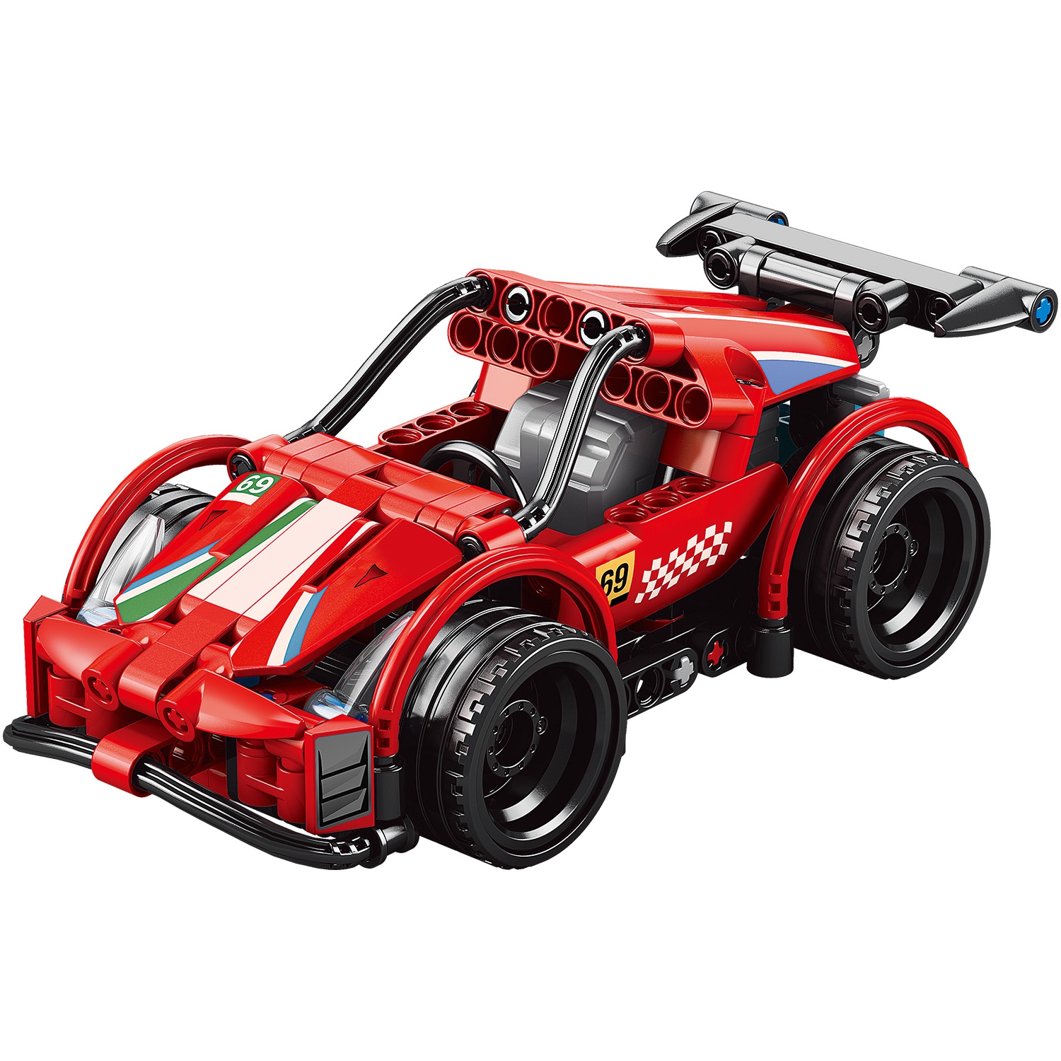 Конструктор Mioshi Tech "Пуллбэк 2 в 1: Красный автомобиль", деталей: 215 (MTE0709-049)