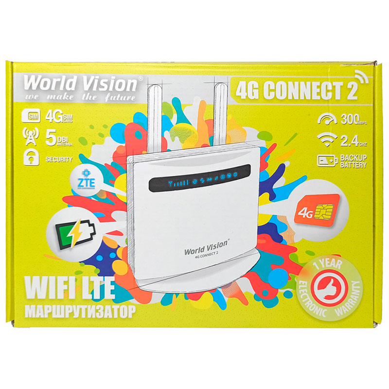 Wi-Fi роутер-модем World Vision 4G Connect 2+ (слот для SIM) (800 МГц-2600 МГц) в Москвe