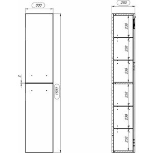 Пенал Cersanit Lara 30 орех (63417)