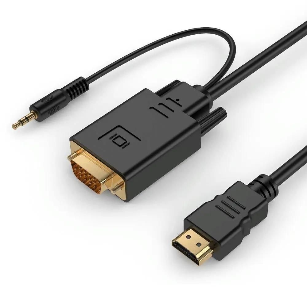 Кабель-переходник (адаптер) HDMI(19M)-VGA(15M)/Jack 3.5mm(M), 3 м, черный PREMIER (5-983AU 3.0) в Москвe