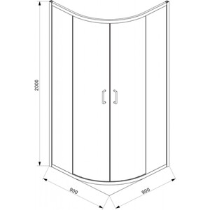 Душевой уголок Bravat Blackline 90x90 с поддоном, прозрачный, черный (BS090.1201B, ЛП00180)