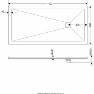 Душевой поддон Grossman Strong 100х70 графит (GR-S270100Q) в Москвe