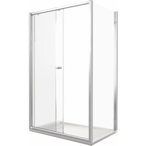 Душевой уголок Good Door Lira WTW+SP 100x80 с поддоном, прозрачный, хром