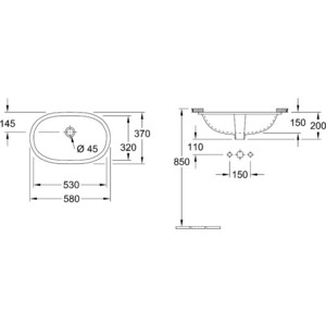 Раковина встраиваемая Villeroy Boch O.novo 53х32 (41625001)