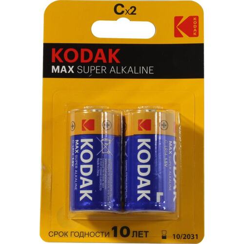 Батарея Kodak MAX, C (R14/LR14), 1.5 В, 2 шт. (CAT30952836)