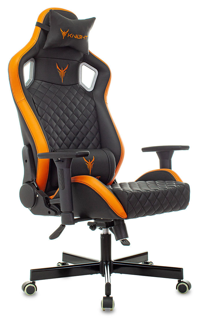 Кресло компьютерное Бюрократ Knight Outrider черный/оранжевый