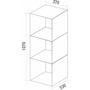 Стеллаж Mixline 368х1072х330 3 ячейки, белый дуб (4631164782486) в Москвe