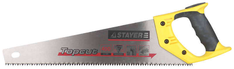 Ножовка по дереву STAYER, шаг зубьев 5 мм, длина полотна 450 мм (1506-45)
