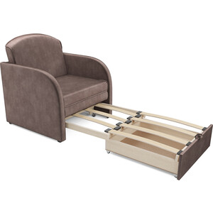 Кресло-кровать Mebel Ars Малютка (бархат серо-шоколадный STAR VELVET 60 COFEE)