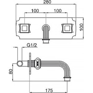 Смеситель для раковины Cezares Olimp (OLIMP-BLS2-03/24-M)