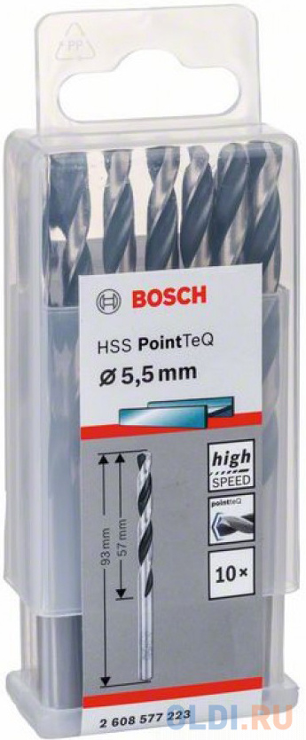 Сверло по металлу BOSCH HSS PointTeQ 5,5x57 2608577223 10шт.