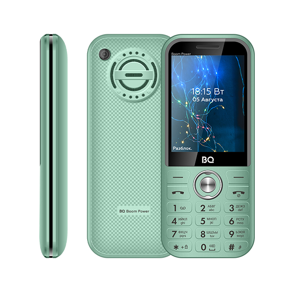 Мобильный телефон BQ 2826 Boom Power, 2.8" 320x240, 32Mb RAM, 32Mb, BT, 1xCam, 2-Sim, 3700 мА·ч, micro-USB, мятный