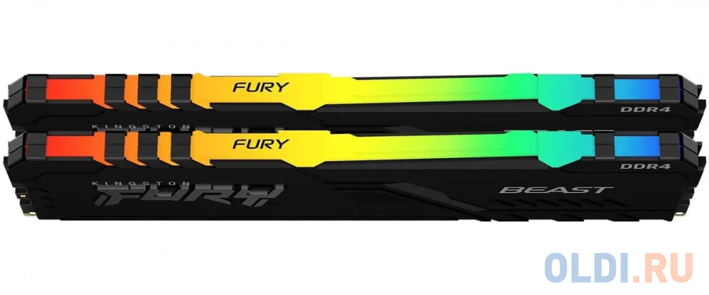 Комплект памяти DDR5 DIMM 64Гб (2х32Гб) 6000MHz CL40, Kingston FURY Beast Black RGB