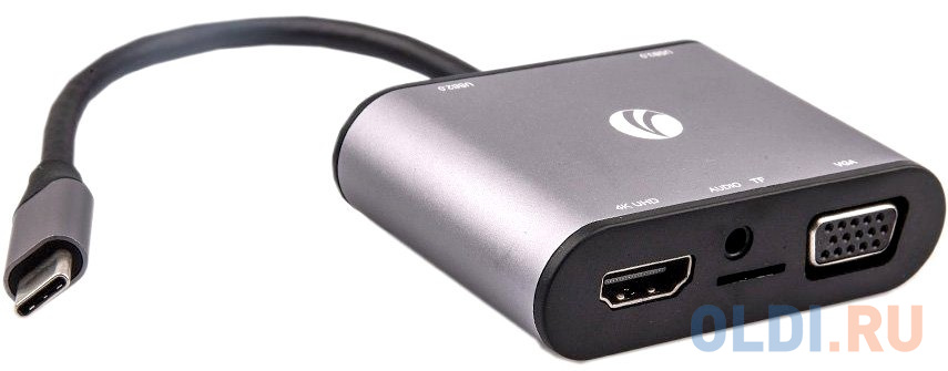 VCOM CU425M Адаптер USB3.1 Type-CM-->HDMI +VGA+3XUSB +PD charging+TF+AUDIO,Aluminum Shell, VCOM  <CU425> в Москвe