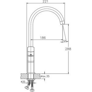 Смеситель для кухни Haiba HB577 хром (HB70577) в Москвe