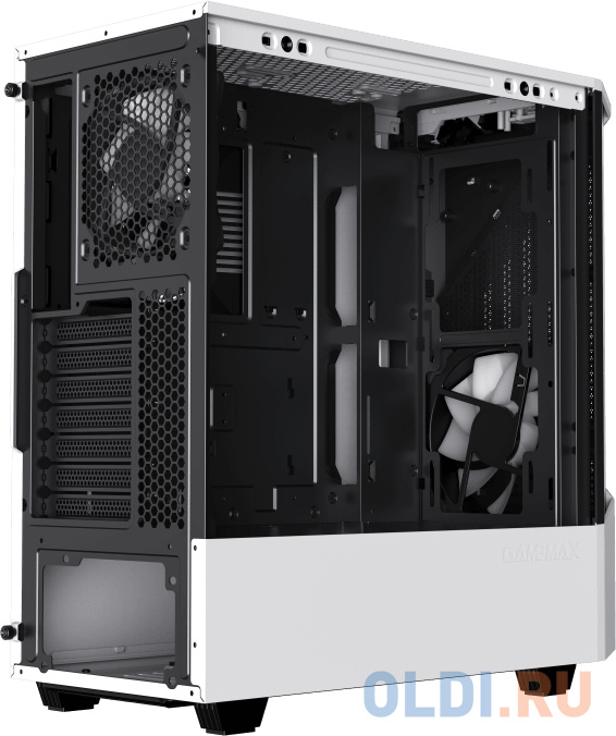 Компьютерный корпус, без блока питания ATX/ Gamemax Contac COC WB ATX case, black/white, w/o PSU, w/2xUSB3.0, w/1x14cm ARGB front fan(GMX-FN14-Rainbow в Москвe