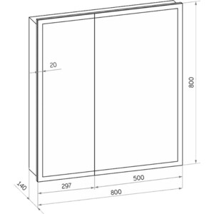 Зеркало-шкаф Reflection Cube 80х80 подсветка, датчик движения, белый (RF2213CB)